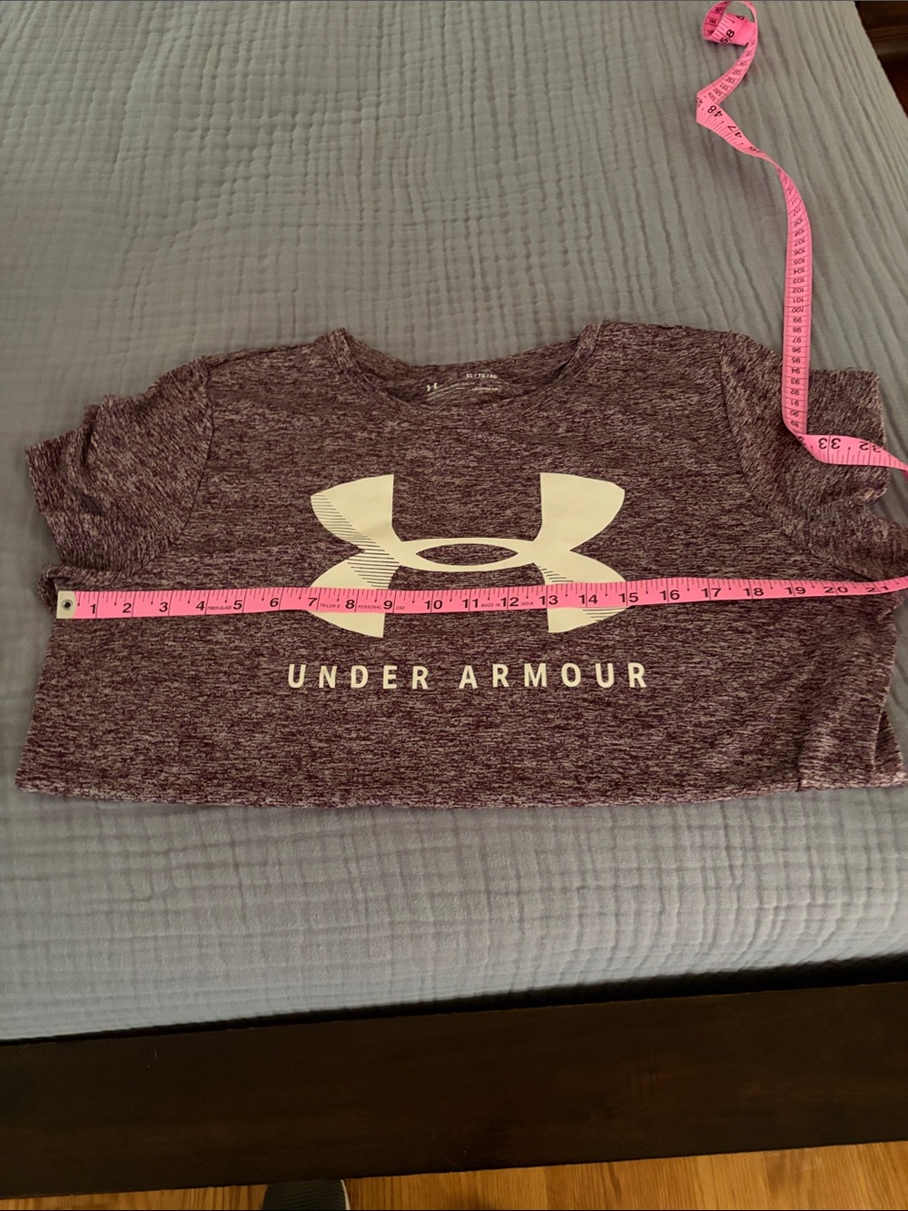 Under Armour Maroon Heather Tee with Cream Logo
